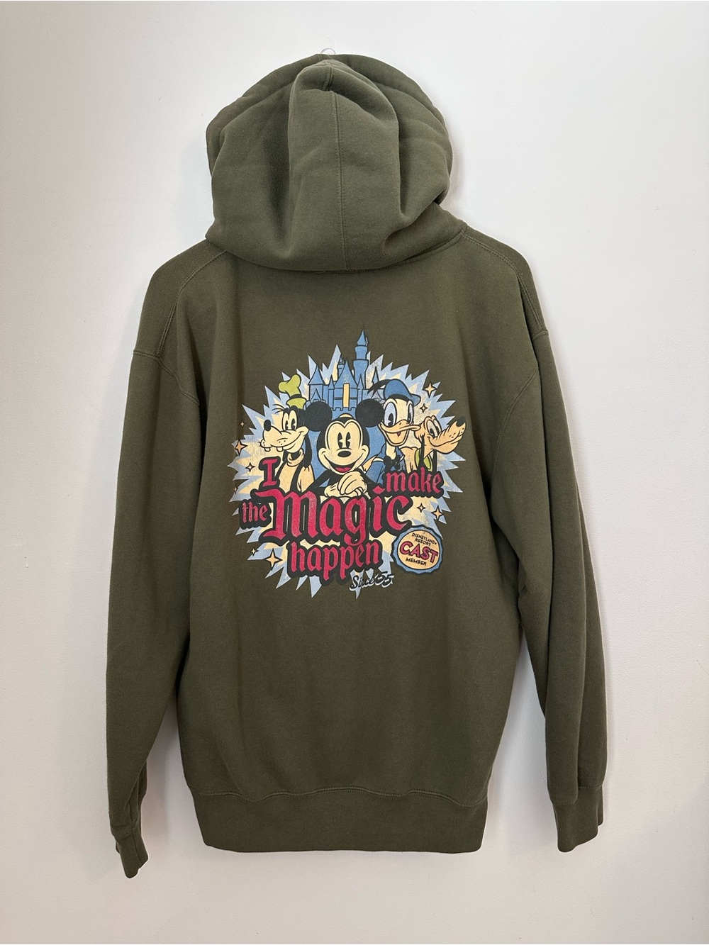 Disney Olive Green Cast Member Exclusive Fleece Zip Hoodie